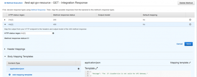 API Gateway API Integration Response