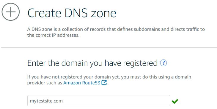 Creating a DNS Zone in Amazon Lightsail