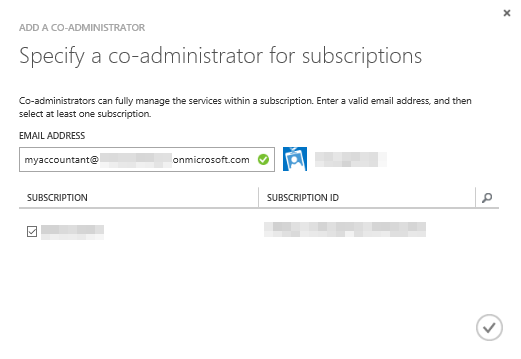 Specify a co-administrator for subscriptions