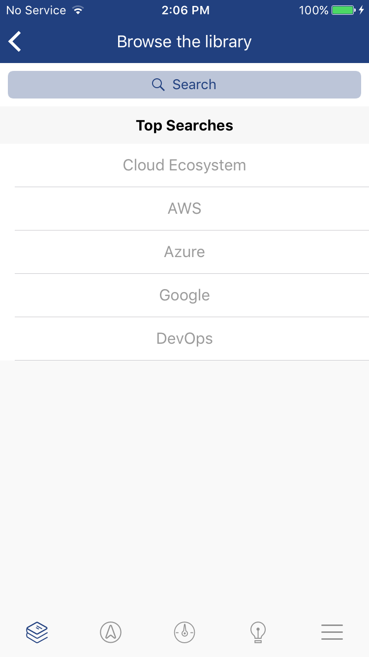 Cloud Academy Mobile App Search