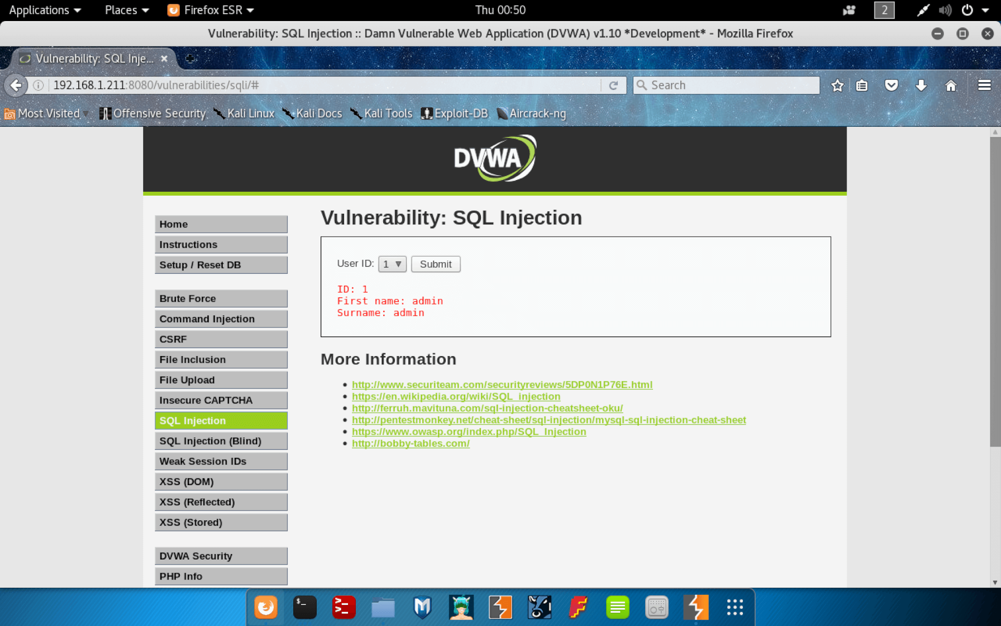 SQL Injection Submit Form