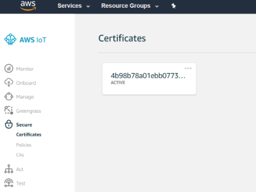 AWS IoT Certificates