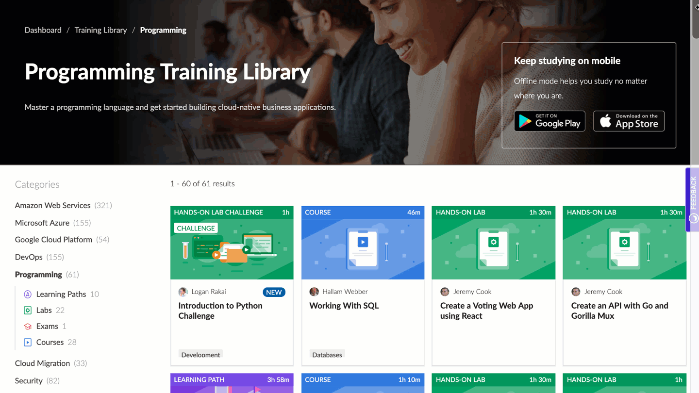 Cloud Academy's Programming Training Library