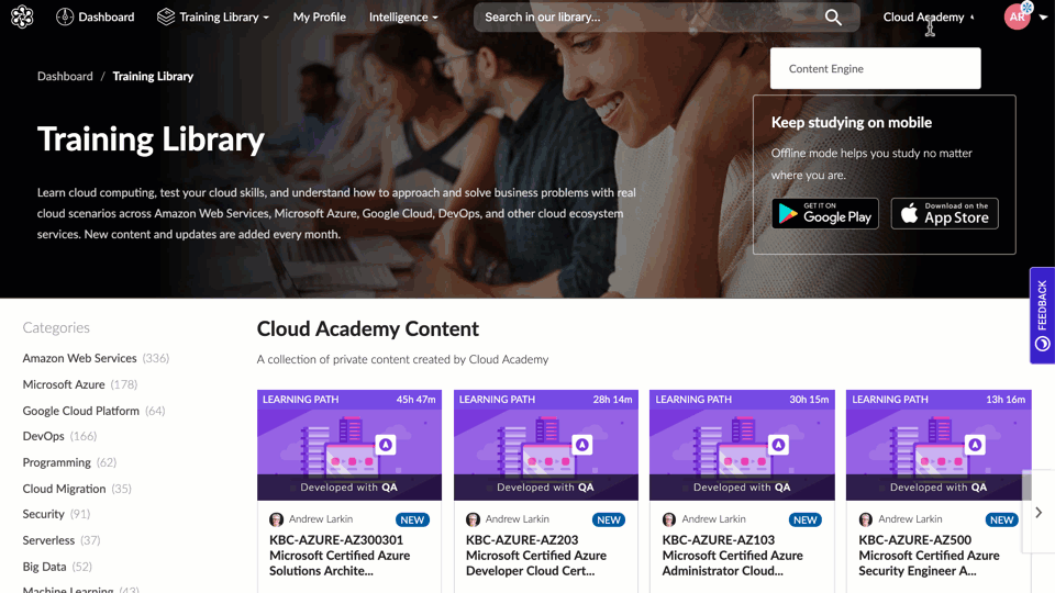 Cloud Academy Search Engine