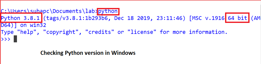 Checking Python version in Windows