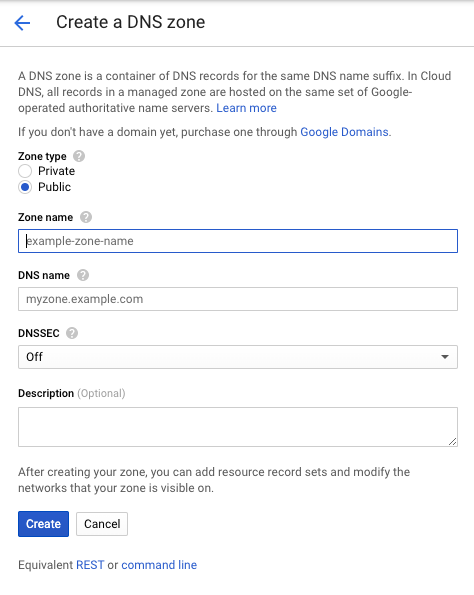 Google Cloud - Create a DNS Zone