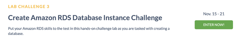 Create Amazon RDS Database Instance Challenge